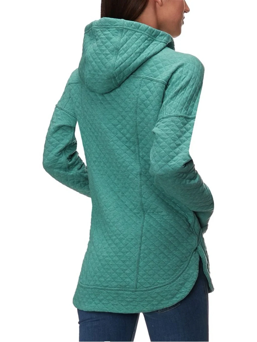 Patagonia Organic Cotton Quilted Hoody Jacket in Beryl Green, Women’s size Small - Picture 15 of 15